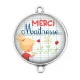 Connecteur Cabochon Argent - merci maîtresse