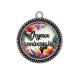 Pendentif Cabochon Argent - joyeux anniversaire