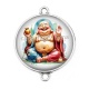 Connecteur Cabochon Argent - bouddha