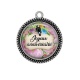 Pendentif Cabochon Argent - joyeux anniversaire
