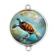 Connecteur Cabochon Argent - tortue