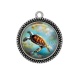 Pendentif Cabochon Argent - tortue