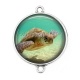 Connecteur Cabochon Argent - tortue