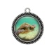 Pendentif Cabochon Argent - tortue