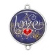 Connecteur Cabochon Argent - love