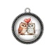 Pendentif Cabochon Argent - chouette