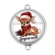 Connecteur Cabochon Argent - joyeux noël