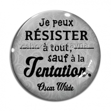 Cabochon Verre - je peux résister à tout