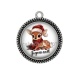 Pendentif Cabochon Argent - joyeux noël
