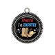 Pendentif Cabochon Argent - j'peux pas j'ai country