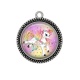 Pendentif Cabochon Argent - licorne