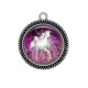 Pendentif Cabochon Argent -  licorne