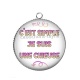 Pendentif Cabochon Argent - c'est simple je suis une chieuse