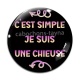 Cabochon Verre - c'est simple je suis une chieuse