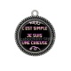 Pendentif Cabochon Argent - c'est simple je suis une chieuse