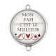 Connecteur Cabochon Argent - meilleure papi