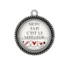 Pendentif Cabochon Argent - meilleure papi