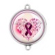 Connecteur Cabochon Argent - octobre rose