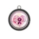 Pendentif Cabochon Argent - octobre rose