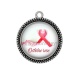 Pendentif Cabochon Argent - octobre rose