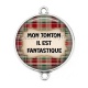 Connecteur Cabochon Argent - mon tonton il est fantastique