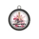 Pendentif Cabochon Argent - joyeux anniversaire
