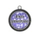 Pendentif Cabochon Argent - joyeux anniversaire