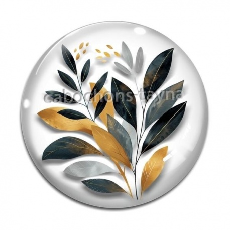 Cabochon Verre - feuille