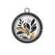 Pendentif Cabochon Argent - feuille
