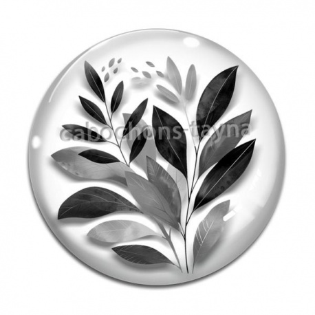Cabochon Verre - feuille