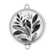 Connecteur Cabochon Argent - feuille