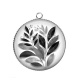 Pendentif Cabochon Argent - feuille