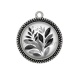 Pendentif Cabochon Argent - feuille