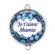 Connecteur Cabochon Argent - je t'aime mamie