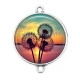 Connecteur Cabochon Argent - fleur de pissenlit