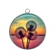 Pendentif Cabochon Argent - fleur de pissenlit
