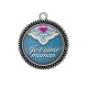 Pendentif Cabochon Argent - je t'aime maman