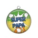 Pendentif Cabochon Argent - super papa
