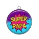 Pendentif Cabochon Argent - super papa