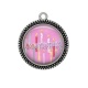 Pendentif Cabochon Argent - bon anniversaire