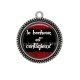 Pendentif Cabochon Argent - le bonheur est contagieux