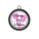 Pendentif Cabochon Argent - bonne fête maman