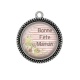 Pendentif Cabochon Argent - bonne fête maman