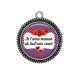 Pendentif Cabochon Argent - je t'aime maman de tout mon coeur