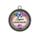Pendentif Cabochon Argent - joyeux anniversaire