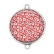 Connecteur Cabochon Argent -  fleur