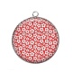 Pendentif Cabochon Argent -  fleur