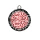 Pendentif Cabochon Argent -  fleur