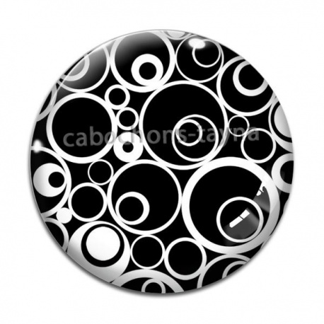 Cabochon Verre - rond spirale