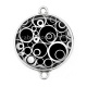 Connecteur Cabochon Argent - rond spirale